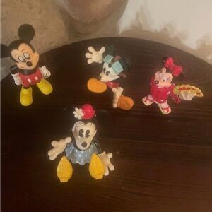 Vintage Disney Mini Figurine Set — Red, Yellow, Blue Accents